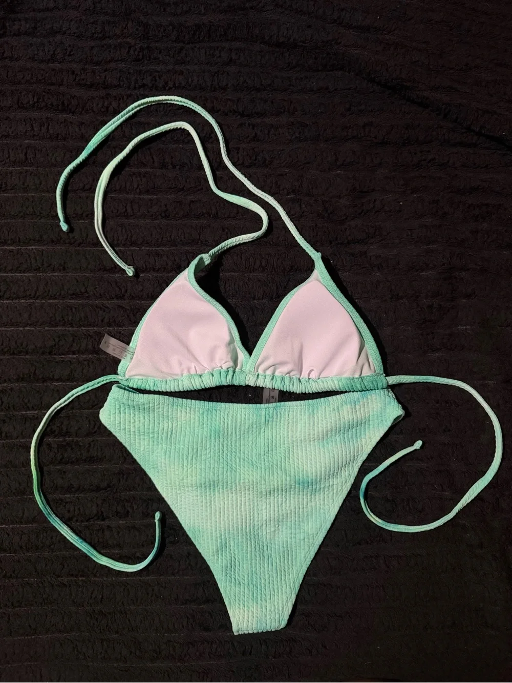 Women’s Mint Green Tie-Dye Bikini Set - Youth Swim Top & Bottom
